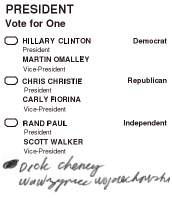 Write-in ballot 2016