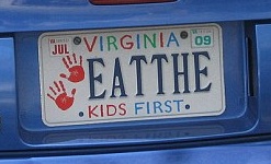 Eat the kids first license plate