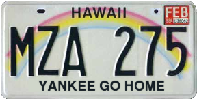 Hawaii License Plate