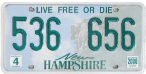 New Hampshire License Plate