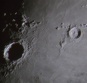 Moon craters Copernicus and Eratosthenes