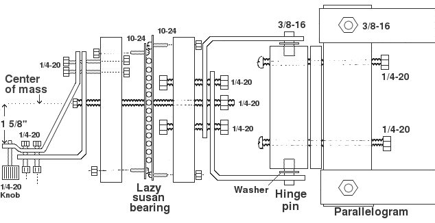 Diagram of hinge assembly