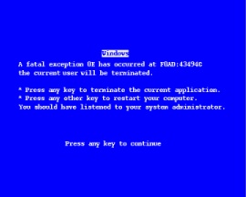 Blue screen of death