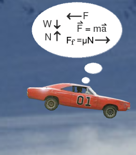 Car airborne over ice Car airborne over ice