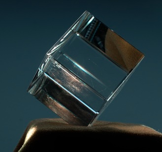 Cube-shaped crystal ball