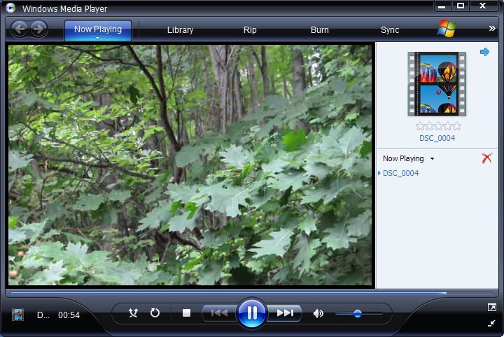 Movie played by Windows XP Movie played by Windows XP