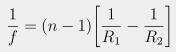 Formula for converting radius to focal length