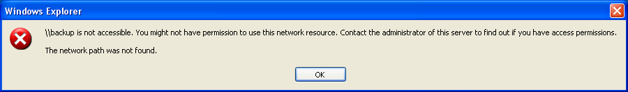 You might not have permission to use this network resource.