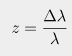 Redshift equation