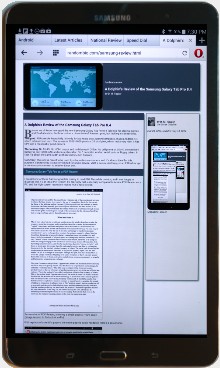 Samsung Pro 8.4 showing Opera browser
