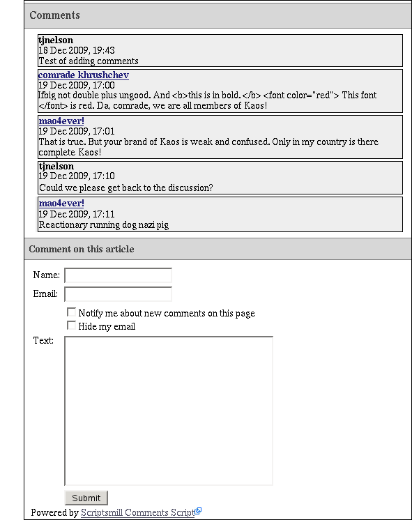 Scriptsmill comment example Scriptsmill comment example