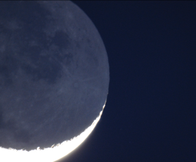 Moon illuminated by reflected Earth light