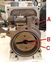 Inside of E2M30 vacuum pump